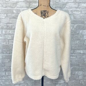 Prologue Cream Boxy Sherpa Pullover